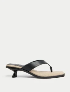 Toe Post Kitten Heel Square Toe Sandals -M&S toe post kitten heel square toe sandals 4