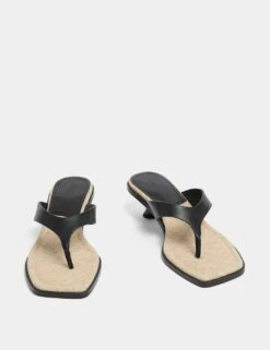 Toe Post Kitten Heel Square Toe Sandals -M&S toe post kitten heel square toe sandals 5
