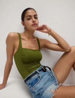 360 Tummy Control Padded Square Neck Swimsuit -M&S tummy control padded square neck swimsuit 3