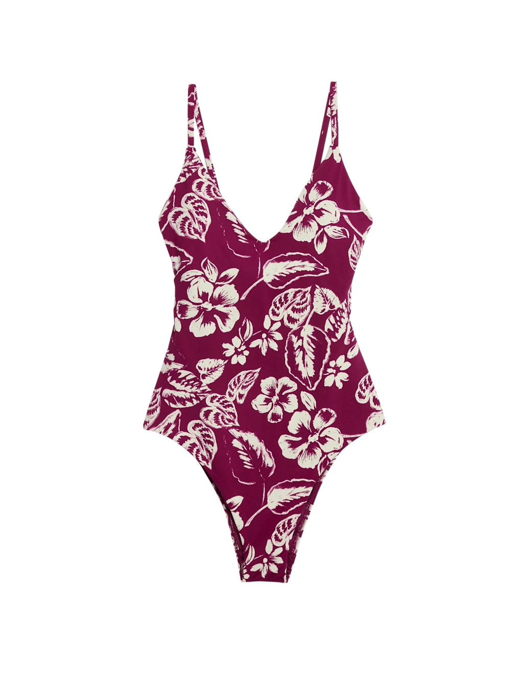 Tummy Control Palm Print Plunge Swimsuit 16 Tummy Control Palm Print Plunge Swimsuit - Image 14