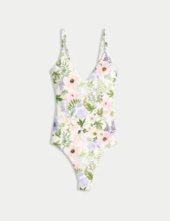 Tummy Control Palm Print Plunge Swimsuit 32 Tummy Control Palm Print Plunge Swimsuit -M&S tummy control palm print plunge swimsuit 10