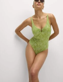 360 Tummy Control Printed Cut Out Neck Swimsuit 29 360 Tummy Control Printed Cut Out Neck Swimsuit -M&S tummy control printed padded swimsuit 1