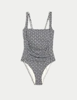 360 Tummy Control Printed Padded Swimsuit -M&S tummy control printed padded swimsuit 14