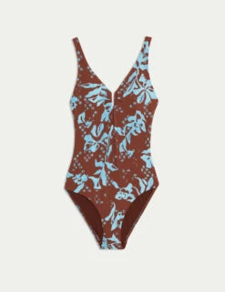 360 Tummy Control Printed Cut Out Neck Swimsuit 35 360 Tummy Control Printed Cut Out Neck Swimsuit -M&S tummy control printed padded swimsuit 6