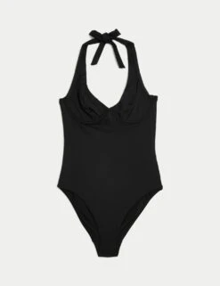 Tummy Control Wired Halterneck Swimsuit D-GG -M&S tummy control wired halterneck swimsuit 4