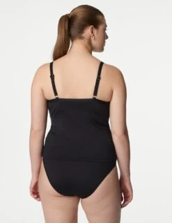 Tummy Control Wired Plunge Tankini Top D-F -M&S tummy control wired plunge tankini top 3