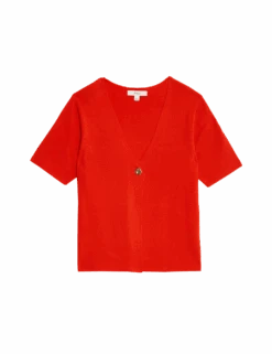 V-Neck Button Front Relaxed Cardigan -M&S v neck button front relaxed cardigan