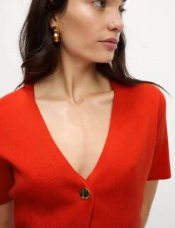 V-Neck Button Front Relaxed Cardigan -M&S v neck button front relaxed cardigan 7