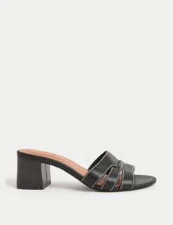 Wide Fit Block Heel Mules -M&S wide fit block heel mules 10