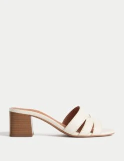 Wide Fit Block Heel Mules -M&S wide fit block heel mules 8
