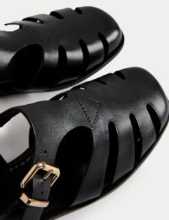 Wide Fit Leather Ankle Strap Flat Sandals 15 Wide Fit Leather Ankle Strap Flat Sandals -M&S wide fit leather ankle strap flat sandals 5