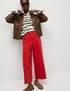 Wide Leg Cropped Jeans -M&S wide leg cropped jeans 16
