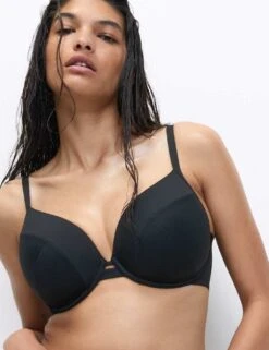 Wired Padded Plunge Bikini Top -M&S wired padded plunge bikini top 14