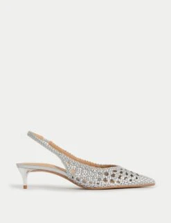 Woven Kitten Heel Slingback Shoes -M&S woven kitten heel slingback shoes 12