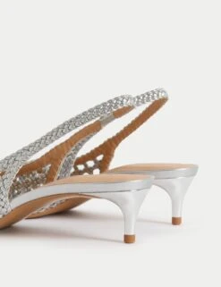 Woven Kitten Heel Slingback Shoes -M&S woven kitten heel slingback shoes 13