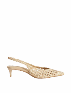 Woven Kitten Heel Slingback Shoes -M&S woven kitten heel slingback shoes