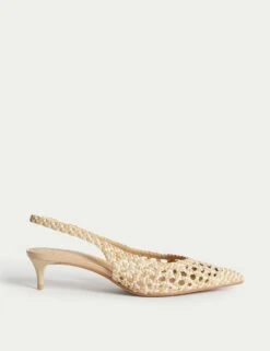 Woven Kitten Heel Slingback Shoes -M&S woven kitten heel slingback shoes 3